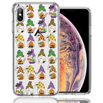 Apple iPhone XS Max Spooky Halloween Gnomes Cute Characters Holiday Seasonal Pumpkins Candy Ghosts Double Layer Phone Case Cover