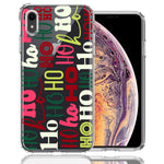 Apple iPhone XR Christmas Santa Ho Ho Ho textagraphy Festive Holiday Double Layer Phone Case Cover