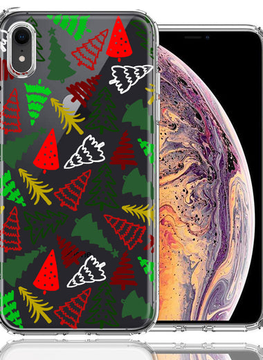 Apple iPhone XR Christmas Trees Holiday Festive Winter By BillyElleCo Double Layer Phone Case Cover