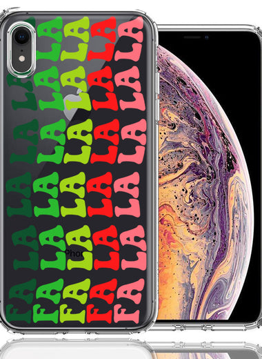 Apple iPhone XR Deck The Halls Christmas Carol Falala Festive Lyric Vintage 70s Letters Double Layer Phone Case Cover