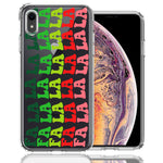 Apple iPhone XR Deck The Halls Christmas Carol Falala Festive Lyric Vintage 70s Letters Double Layer Phone Case Cover