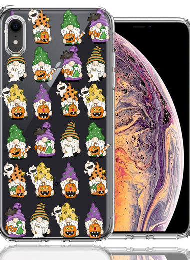 Apple iPhone XR Spooky Halloween Gnomes Cute Characters Holiday Seasonal Pumpkins Candy Ghosts Double Layer Phone Case Cover