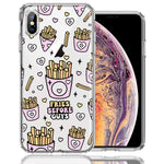 Apple iPhone XS Max Cute Valentine Pink Love Hearts Fries Before Guys Double Layer Phone Case Cover