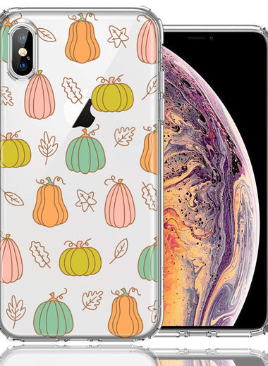 Apple iPhone XS/X Fall Autumn Fairy Pumpkins Thanksgiving Spooky Season Double Layer Phone Case Cover