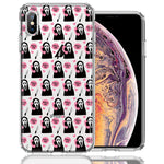 Apple iPhone XS Max Pink Horror Valentine Character Ghostface Boyfriend Call Me Hearts Double Layer Phone Case Cover