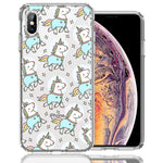 Apple iPhone XS Max Space Unicorns Design Double Layer Phone Case Cover