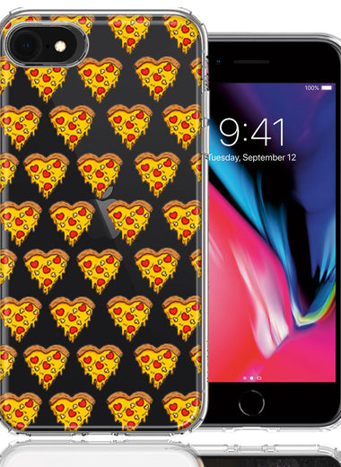 Apple iPhone 6/7/8/SE Pizza Hearts Polka dots Design Double Layer Phone Case Cover