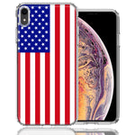 Apple iPhone XR USA American Flag Design Double Layer Phone Case Cover