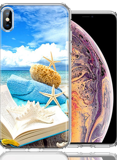 Apple iPhone XS Max Beach Reading Design Double Layer Phone Case Cover