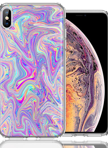 Apple iPhone XS Max Paint Swirl Design Double Layer Phone Case Cover