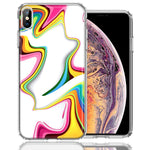Apple iPhone XS Max Rainbow Abstract Design Double Layer Phone Case Cover
