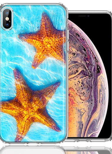 Apple iPhone XS/X Ocean Starfish Design Double Layer Phone Case Cover
