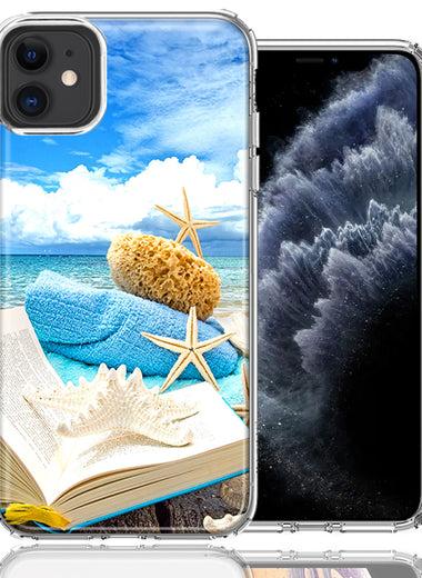 Apple iPhone 12 Mini Beach Reading Design Double Layer Phone Case Cover
