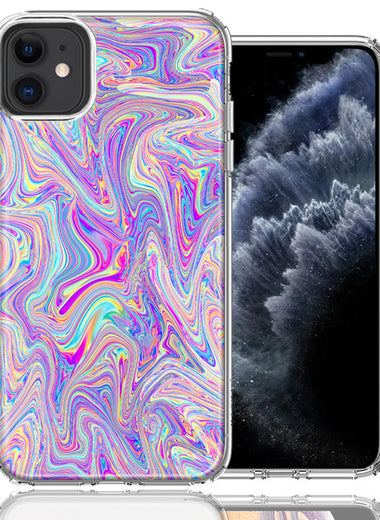 Apple iPhone 12 Paint Swirl Design Double Layer Phone Case Cover