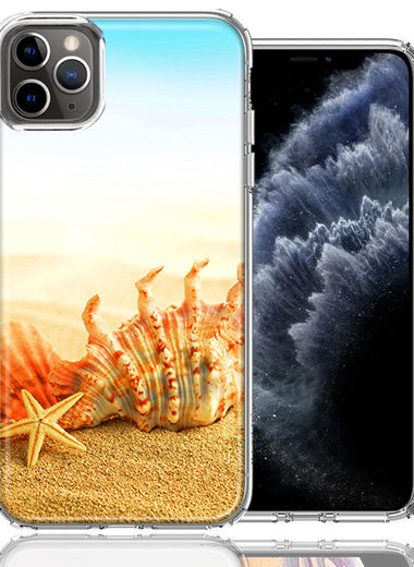 Apple iPhone 11 Pro Beach Shell Design Double Layer Phone Case Cover