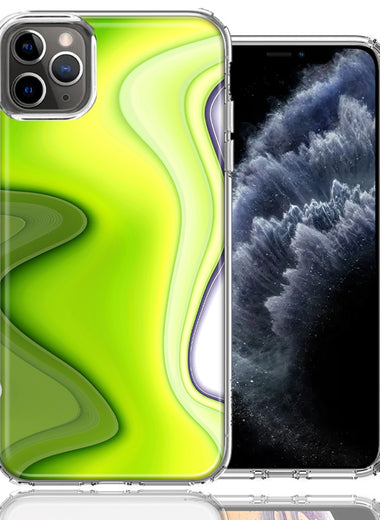 Apple iPhone 12 Pro 6.1" Green White Abstract Design Double Layer Phone Case Cover