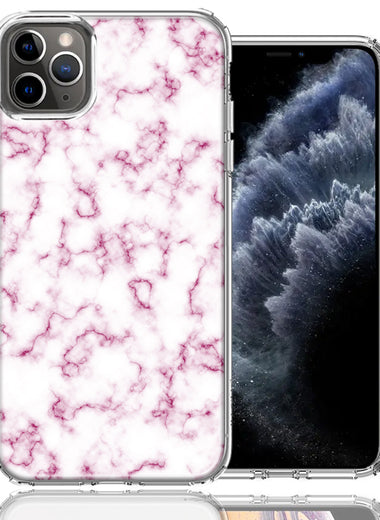 Apple iPhone 12 Pro 6.1" Pink Marble Design Double Layer Phone Case Cover
