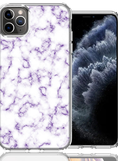 Apple iPhone 11 Pro Max Purple Marble Design Double Layer Phone Case Cover
