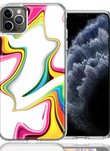 Apple iPhone 12 Pro 6.1" Rainbow Abstract Design Double Layer Phone Case Cover