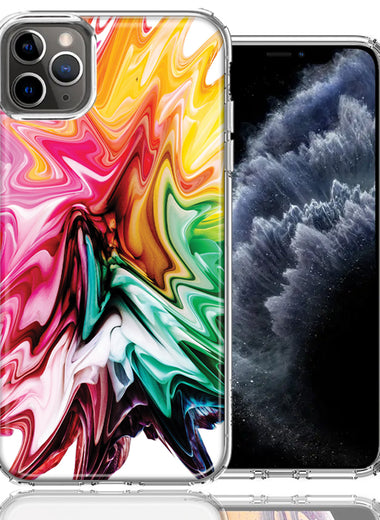 Apple iPhone 12 Pro 6.1" Rainbow Flower Abstract Design Double Layer Phone Case Cover