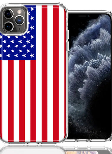 Apple iPhone 11 Pro Max USA American Flag Design Double Layer Phone Case Cover