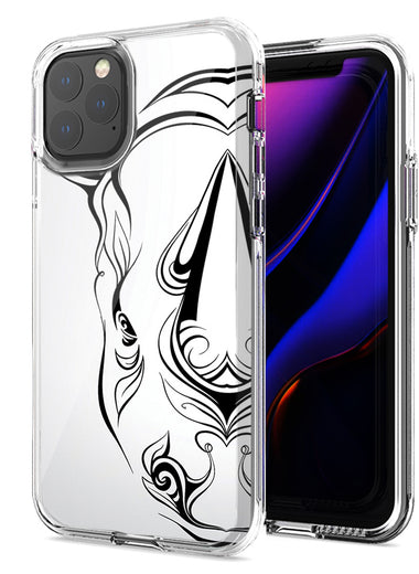 Apple iPhone 12 Pro Max Abstract Rhino Design Double Layer Phone Case Cover