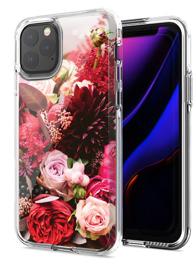 Apple iPhone 12 Mini Colorful Flowers Design Double Layer Phone Case Cover