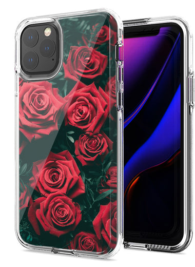 Apple iPhone 12 Red Roses Design Double Layer Phone Case Cover