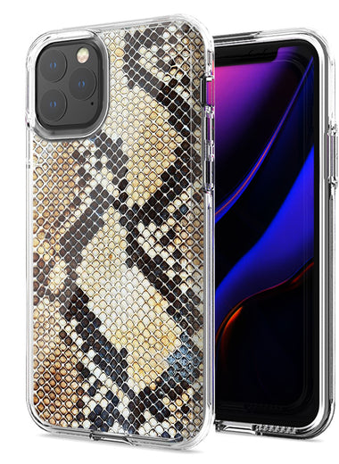 Apple iPhone 12 Snake Skin Design Double Layer Phone Case Cover