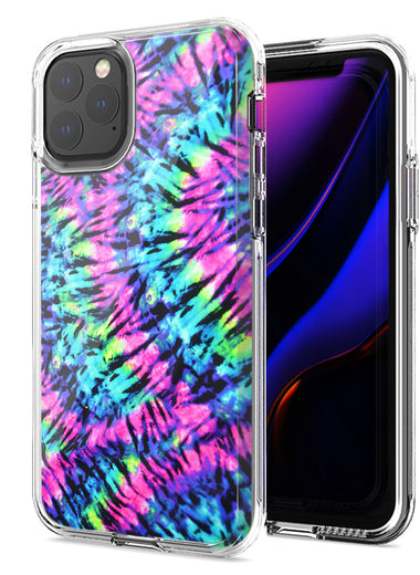 Apple iPhone 12 Hippie Tie Dye Design Double Layer Phone Case Cover