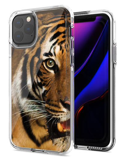 Apple iPhone 12 Tiger Face Design Double Layer Phone Case Cover
