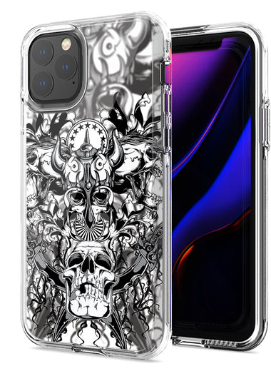 Apple iPhone 12 Viking Skull Design Double Layer Phone Case Cover