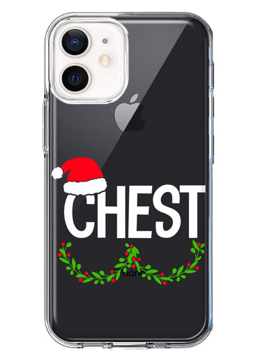 Apple iPhone 12 Christmas Funny Ornaments Couples Chest Nuts Hybrid Protective Phone Case Cover