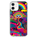 Apple iPhone 12 Mini Psychedelic Trippy Hippie Night Walk Hybrid Protective Phone Case Cover