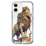 Apple iPhone 12 Mini Ancient Lion Sculpture Hybrid Protective Phone Case Cover