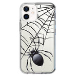 Apple iPhone 12 Mini Creepy Black Spider Web Halloween Horror Spooky Hybrid Protective Phone Case Cover