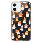 Apple iPhone 12 Cute Cartoon Mushroom Ghost Characters Hybrid Protective Phone Case Cover