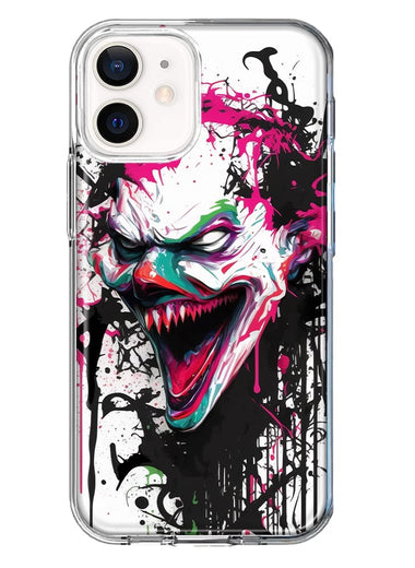 Apple iPhone 12 Mini Evil Joker Face Painting Graffiti Hybrid Protective Phone Case Cover