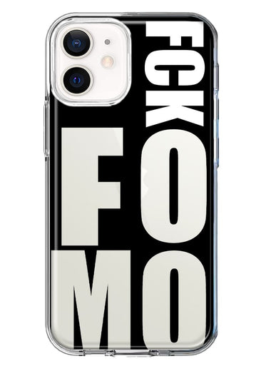 Apple iPhone 11 Black Clear Funny Text Quote Fckfomo Hybrid Protective Phone Case Cover