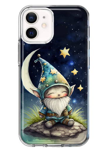 Apple iPhone 12 Stars Moon Starry Night Space Gnome Hybrid Protective Phone Case Cover
