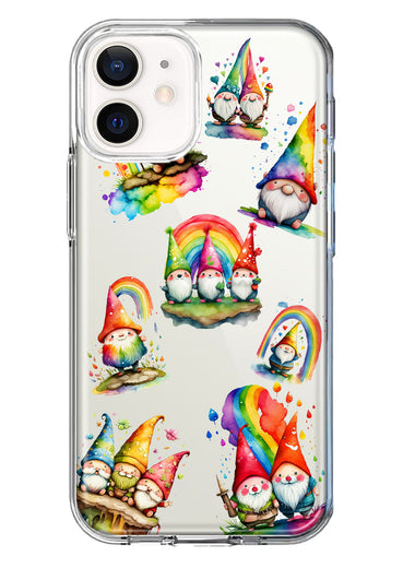 Apple iPhone 11 Colorful Neon Glow Rainbow Gnomes Painting Hybrid Protective Phone Case Cover