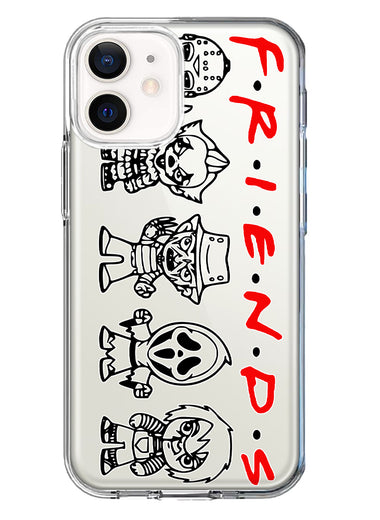 Apple iPhone 12 Mini Cute Halloween Spooky Horror Scary Characters Friends Hybrid Protective Phone Case Cover