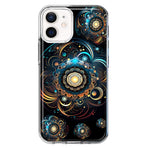 Apple iPhone 12 Mini Mandala Geometry Abstract Multiverse Pattern Hybrid Protective Phone Case Cover