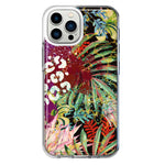 Apple iPhone 11 Pro Leopard Tropical Flowers Vacation Dreams Hibiscus Floral Hybrid Protective Phone Case Cover