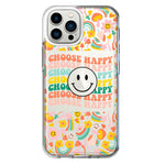 Apple iPhone 12 Pro Max Choose Happy Smiley Face Retro Vintage Groovy 70s Style Hybrid Protective Phone Case Cover