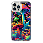 Apple iPhone 11 Pro Neon Rainbow Psychedelic Indie Hippie Mushrooms Hybrid Protective Phone Case Cover