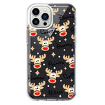 Apple iPhone 12 Pro Max Red Nose Reindeer Christmas Winter Holiday Hybrid Protective Phone Case Cover