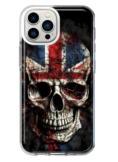 Apple iPhone 12 Pro Max British UK Flag Skull Hybrid Protective Phone Case Cover