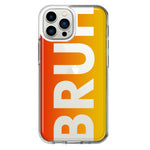 Apple iPhone 11 Pro Orange Red Clear Funny Text Quote Bruh Hybrid Protective Phone Case Cover