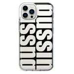 Apple iPhone 12 Pro Max Black Clear Funny Text Quote Bussin Hybrid Protective Phone Case Cover